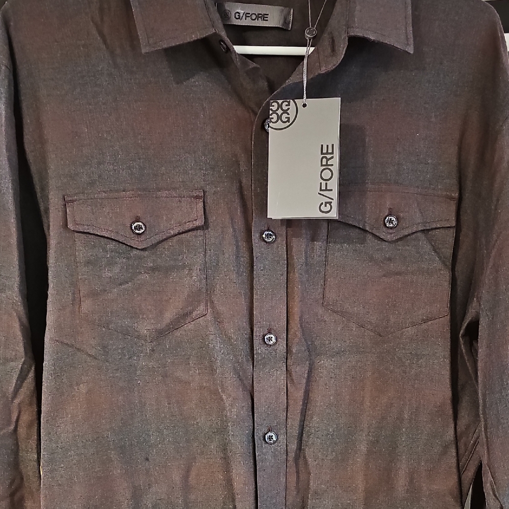 G/FORE Charcoal Button-Up Shirt